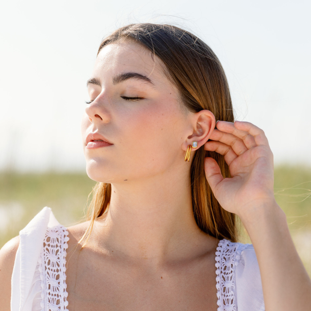 14k Gold-Plated Double Hoop Earrings