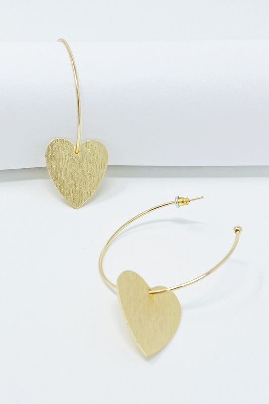No Games Heart Hoop Earrings * Online only-ships from warehouse