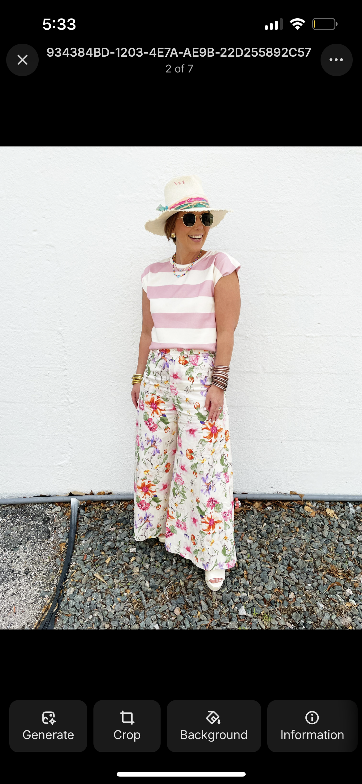 Floral Pants in White