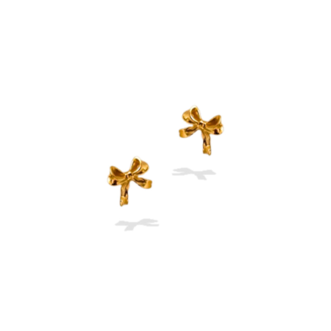 Extra Small Gold Bow Earrings