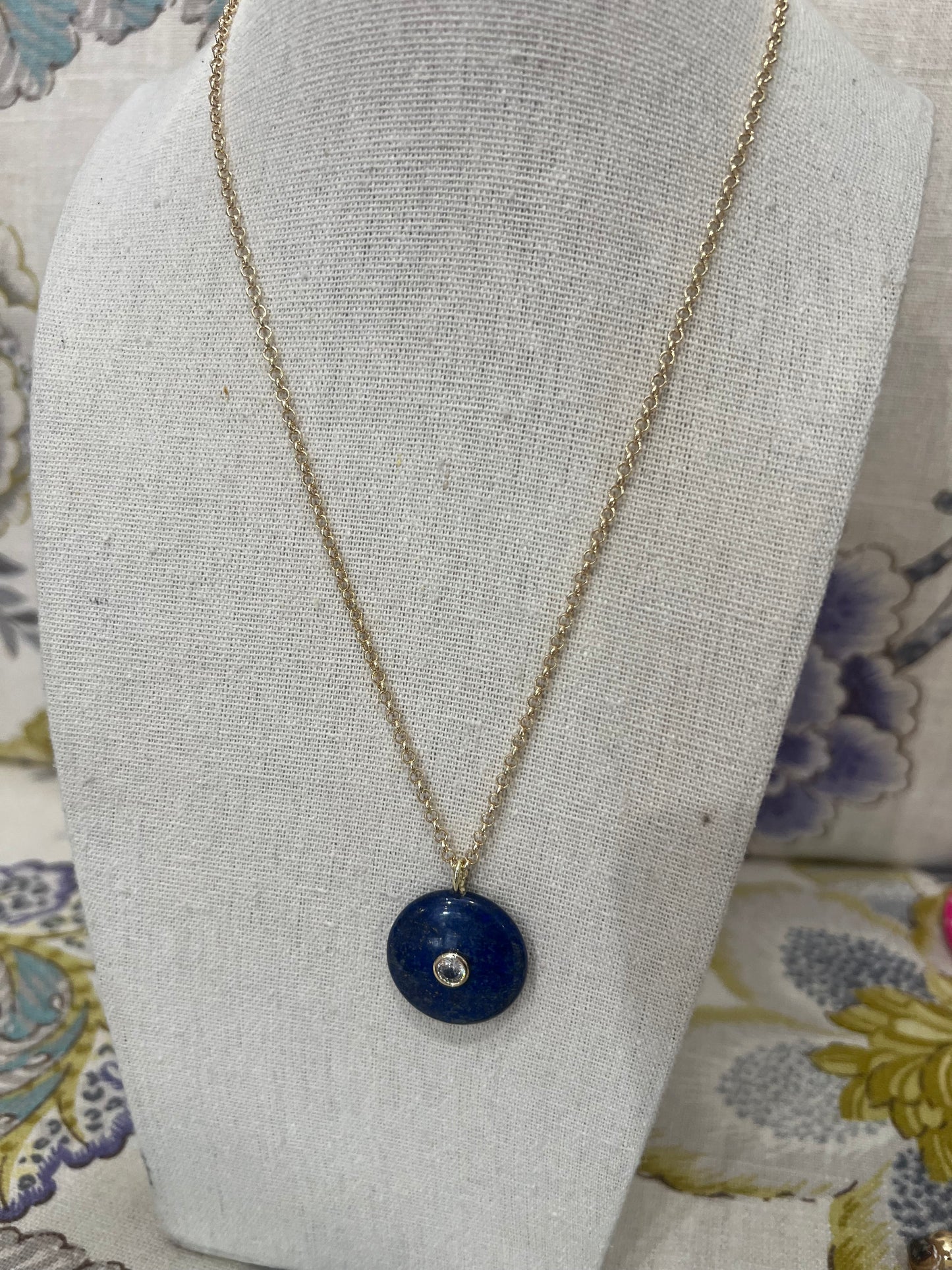 Sana Blue Disc Necklace