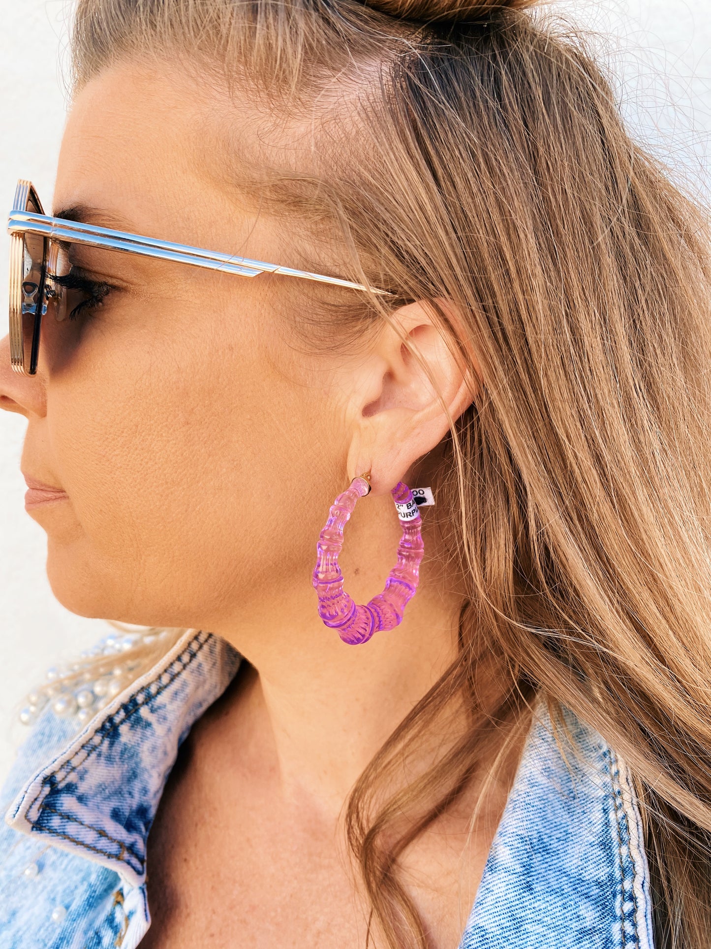 Bamboo Lucite Hoops *SAMPLE SALE * FINAL SALE