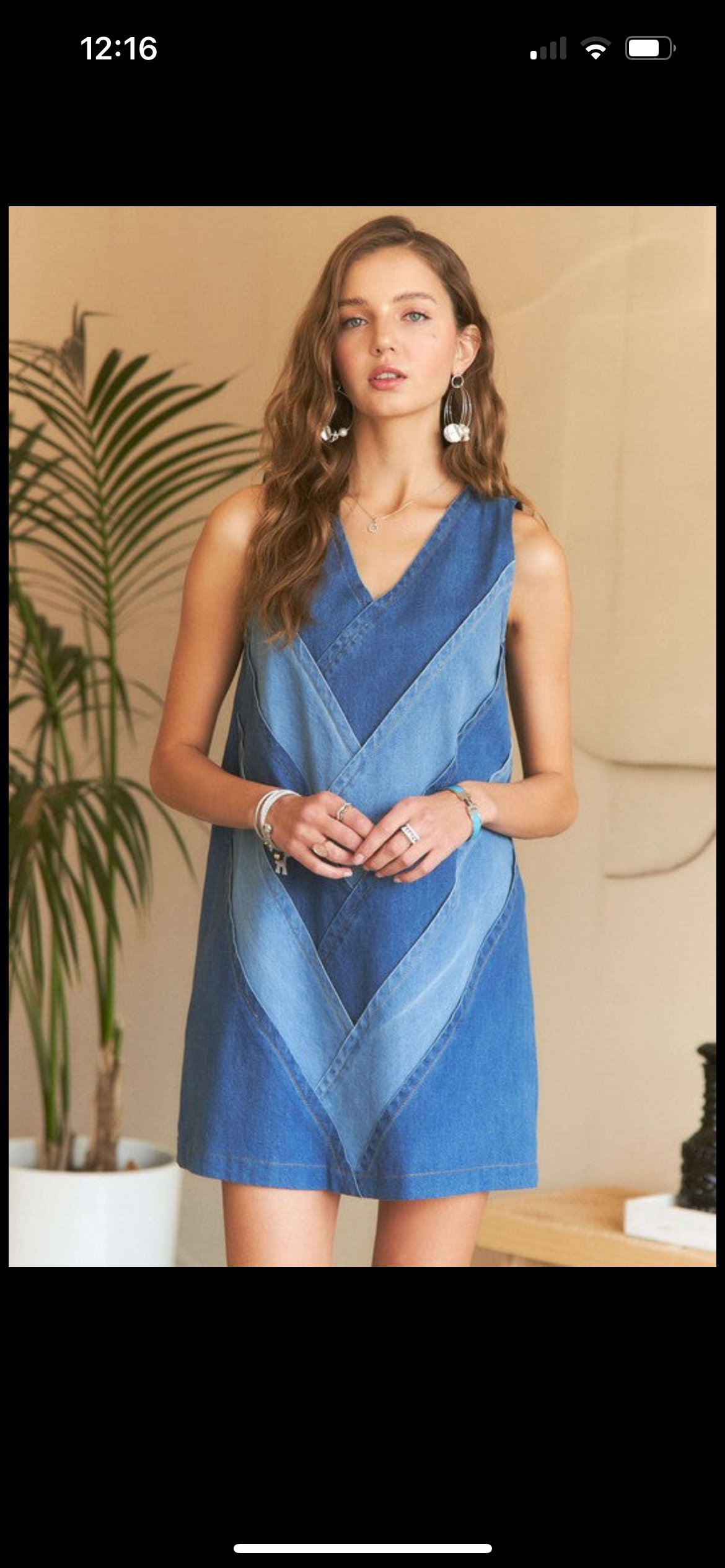 Denim chevron dress Large*Final Sale