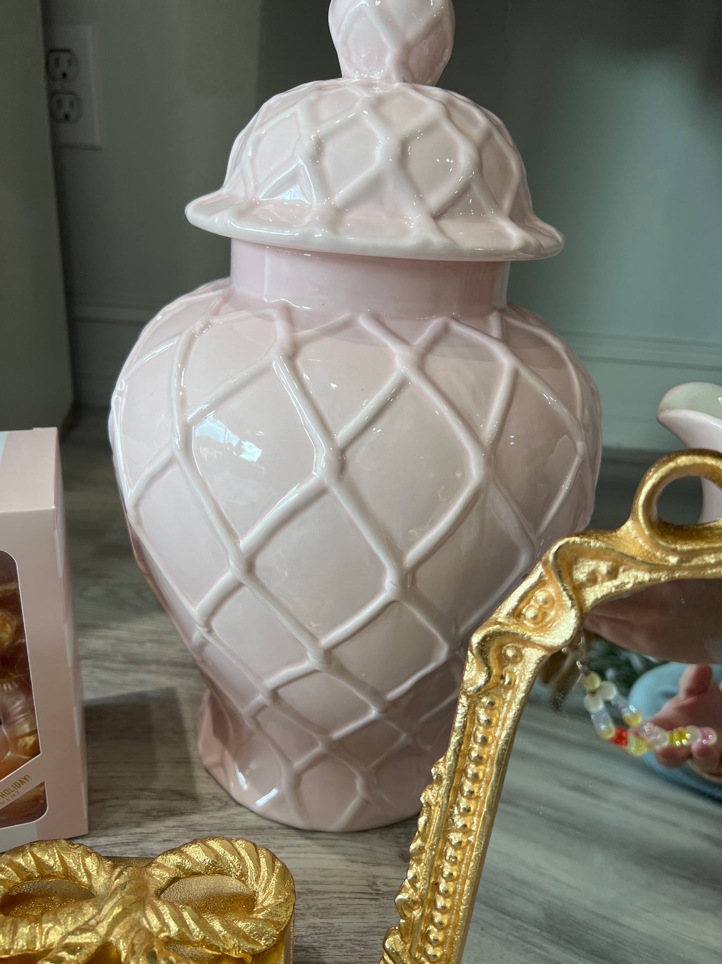 Large Pink Ginger Jar