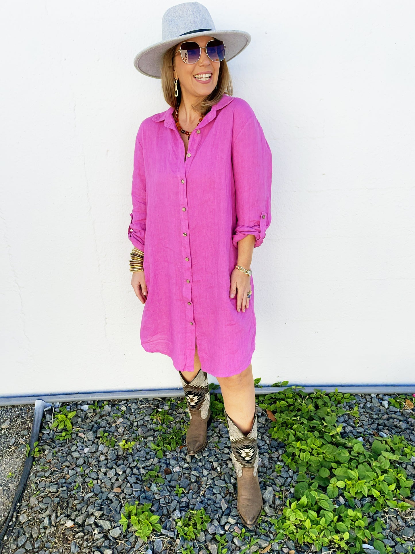 Rylee Dress in Magenta