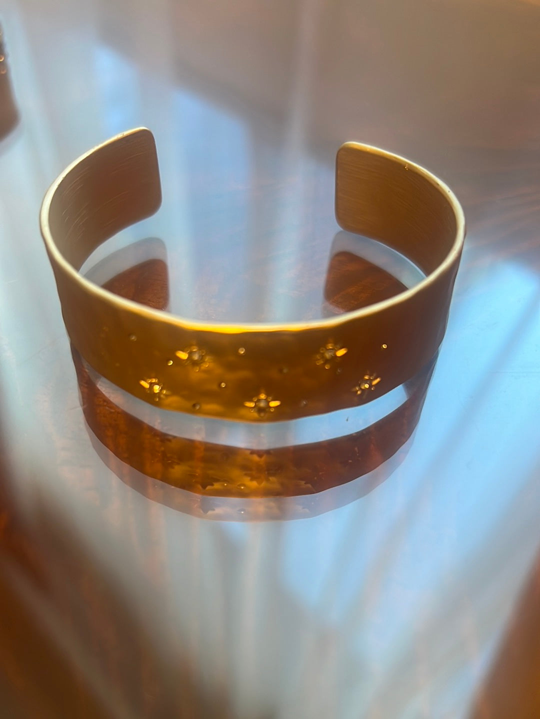 Crystal pounded cuff