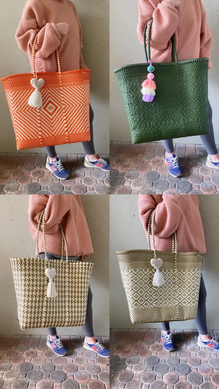 XL Woven Tote Bag Multiple Colors