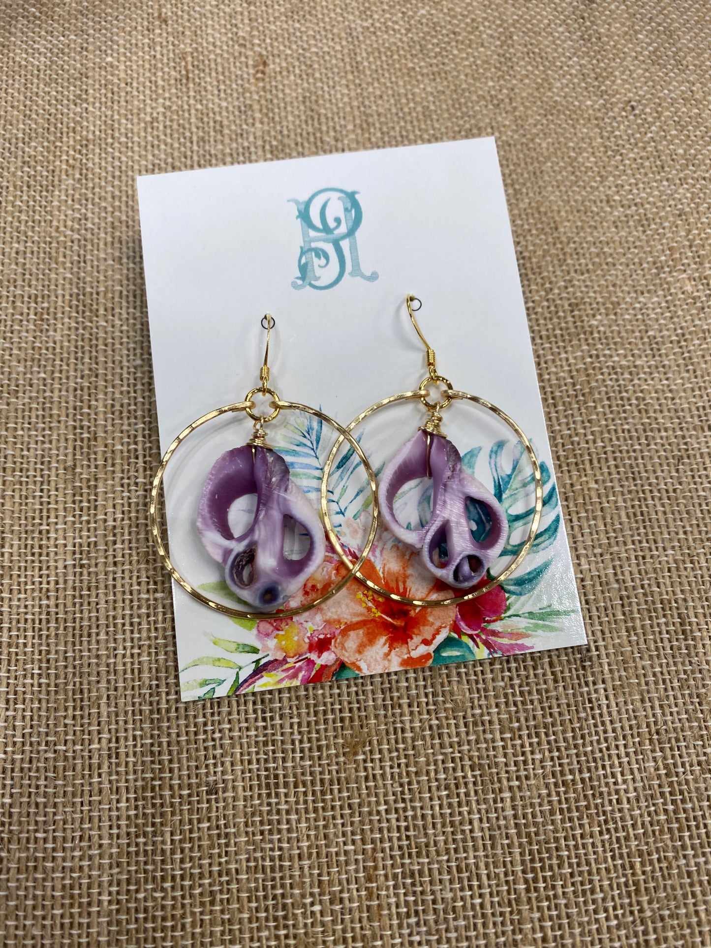 Hawaiian Gold Plated- Mahalo Sea Shell Earrings