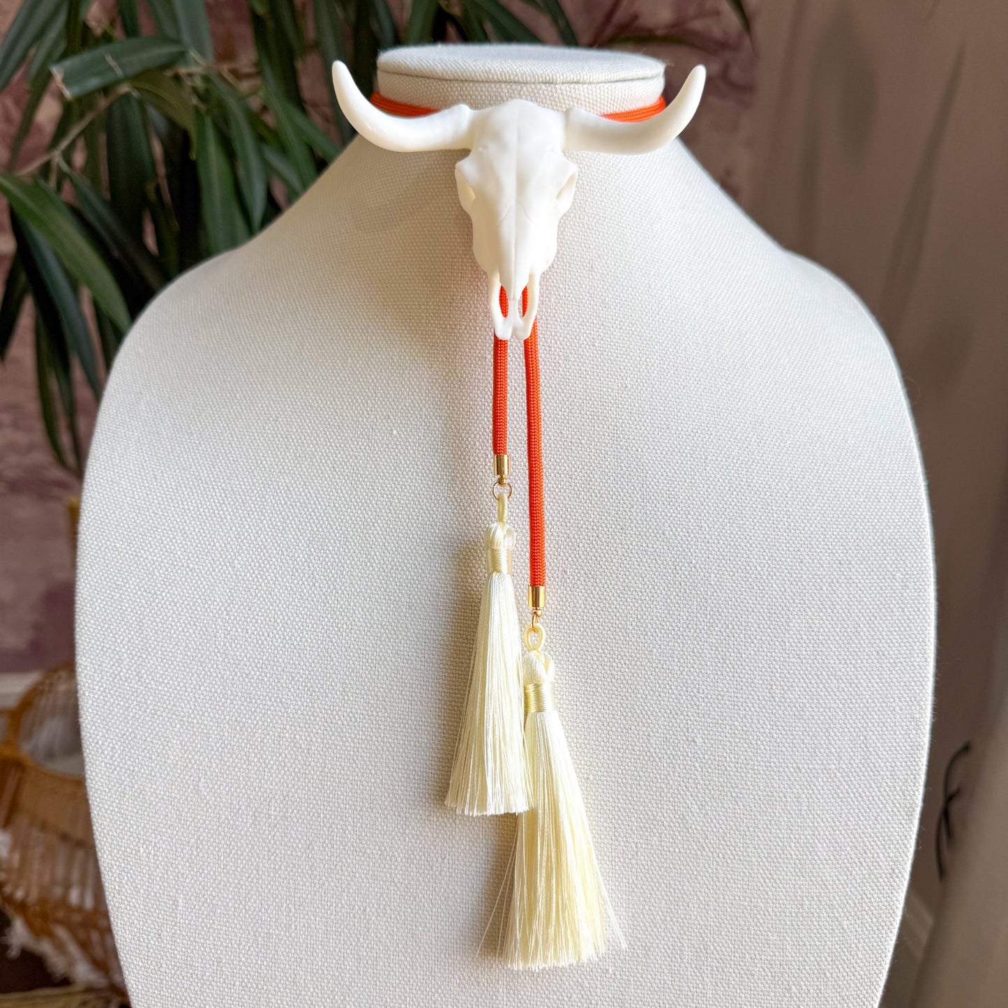 Longhorn Bolo Ivory with Burnt Orange & Ivory