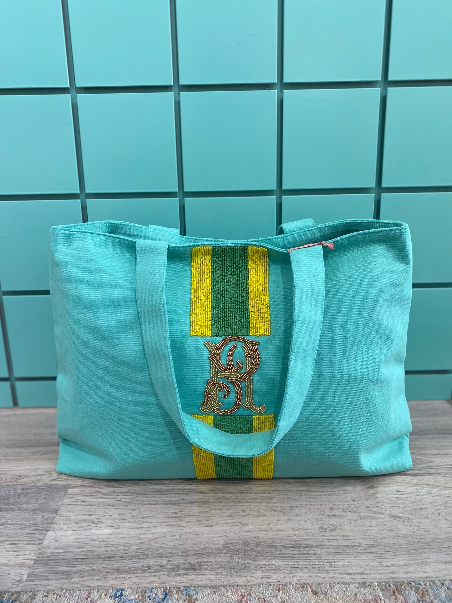 Custom Beaded Canvas Tote