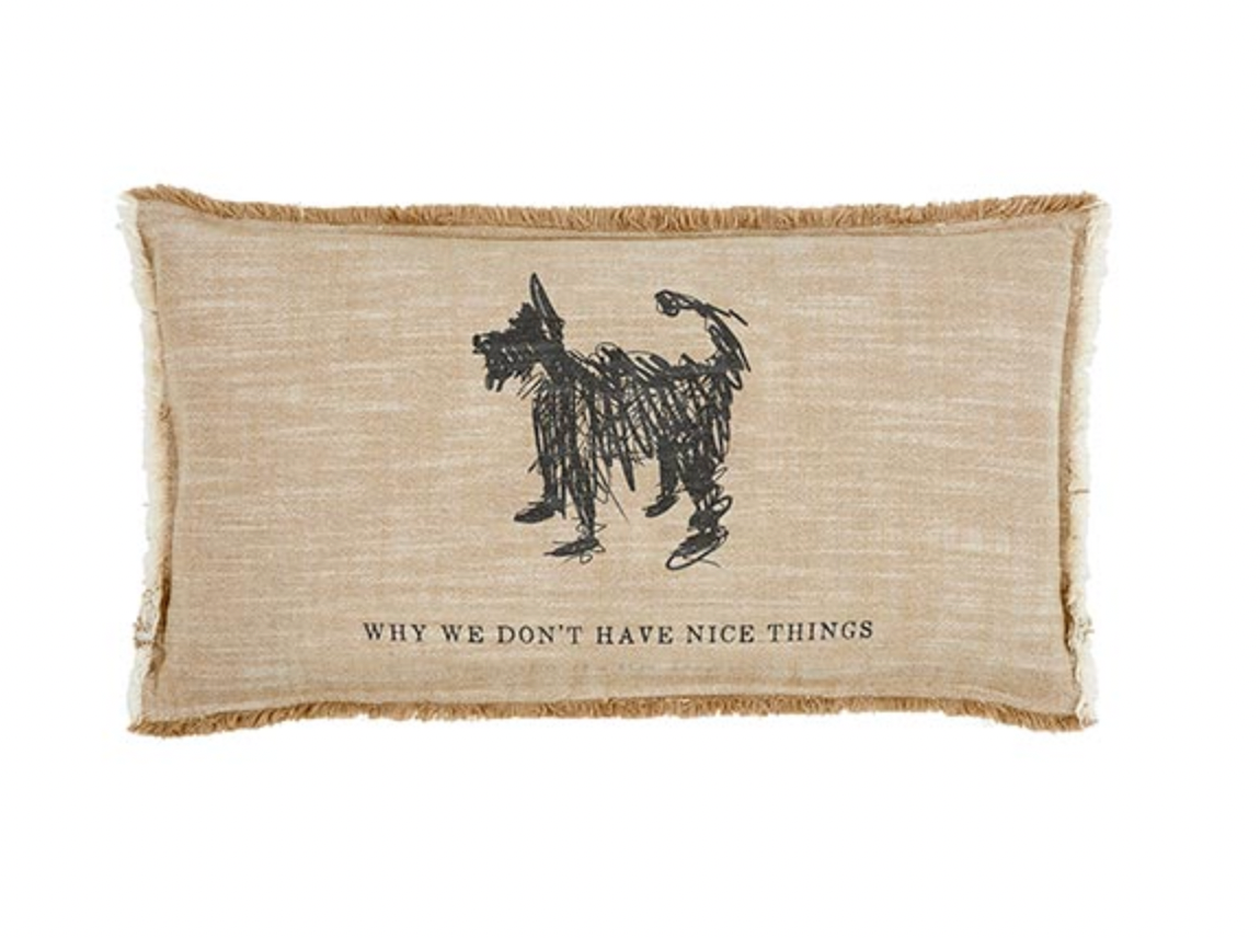Why We Don't Have Nice Things Pillow *FINAL SALE ITEM