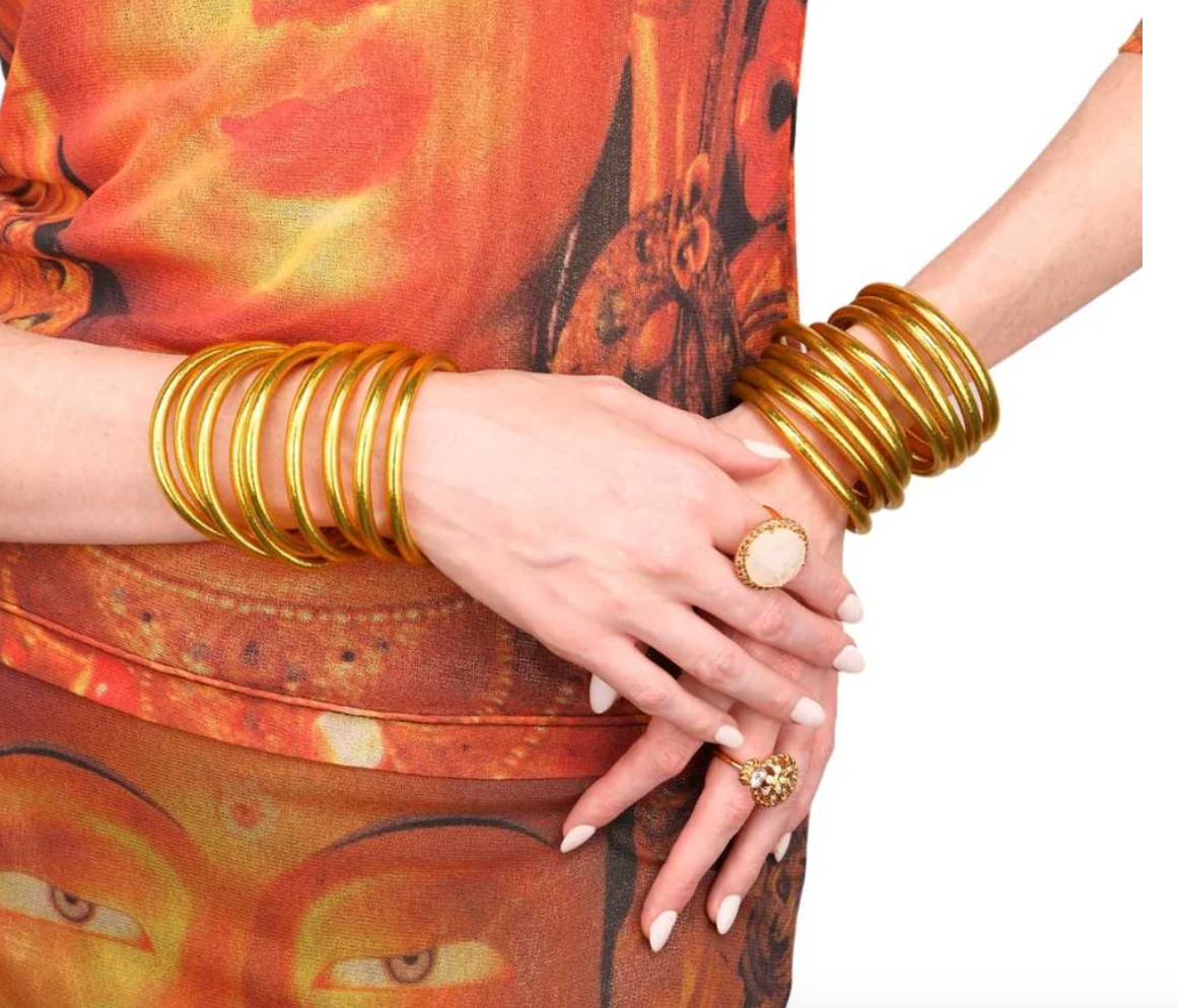Gold All Weather Bangles® (Set of 9) - Serenity Prayer