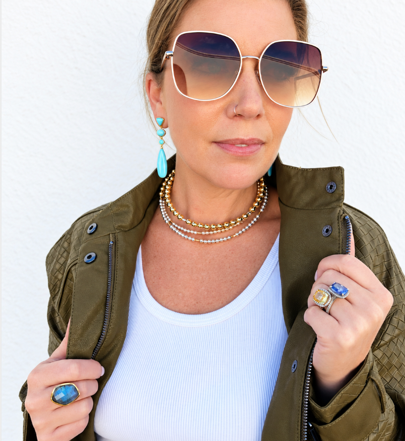 Two Tone Beaded Wrap Choker