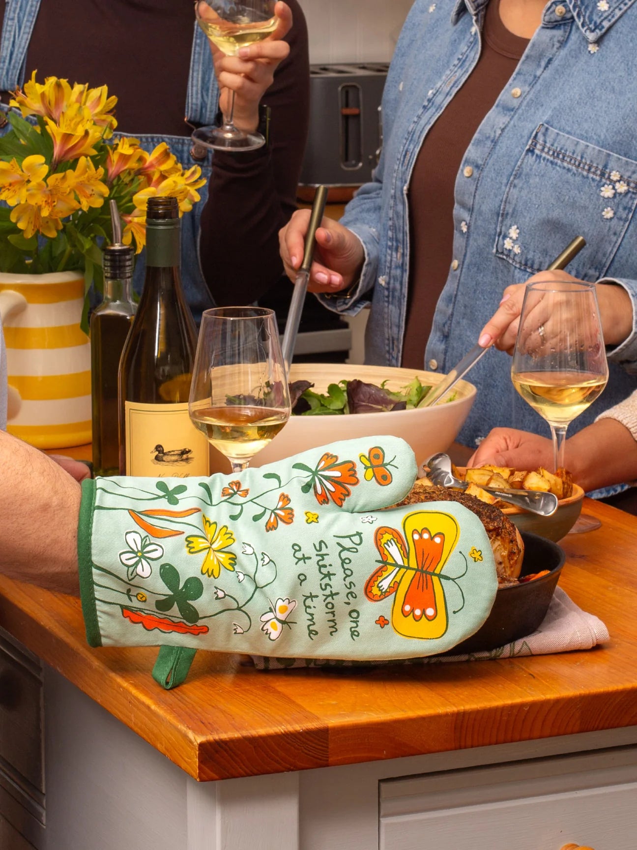 Please, One storm At A Time Oven Mitt