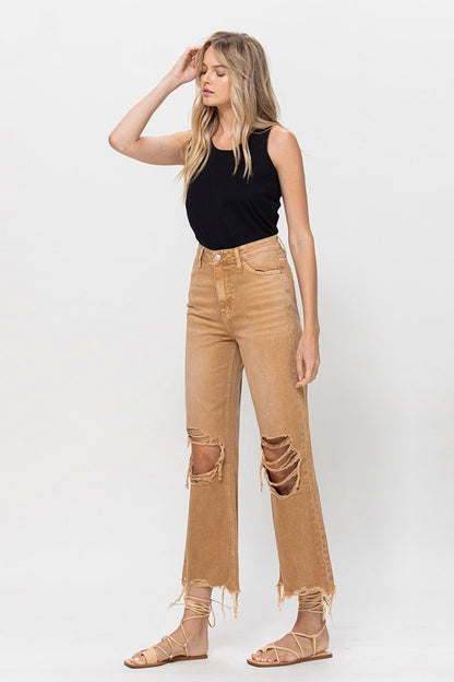 90's Vintage Crop Flare Edgy Tan- *Online Only