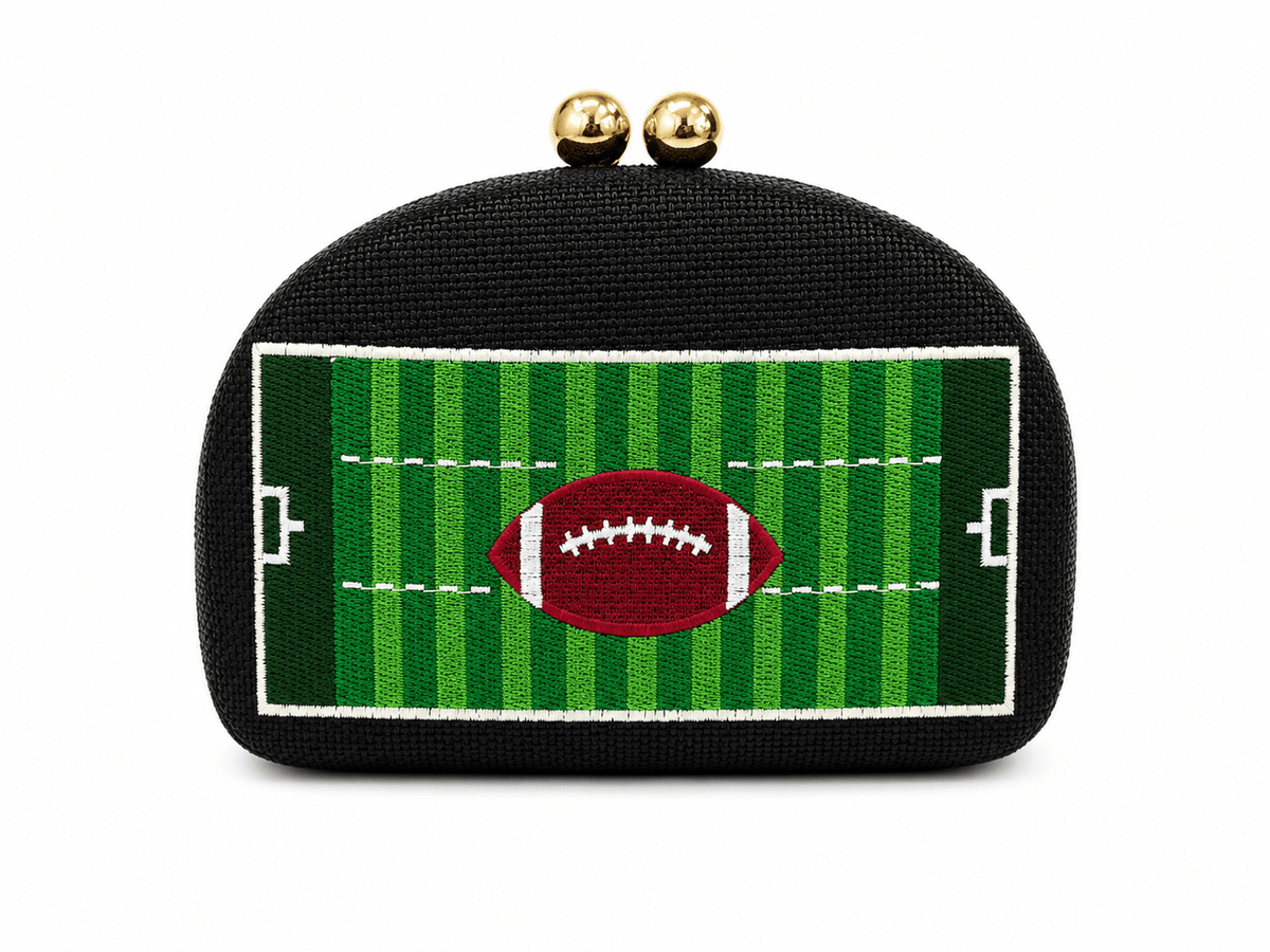 Football- Embroidered Clutch