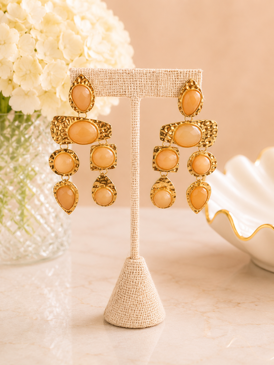 Rocco Earrings Peach *FINAL SALE