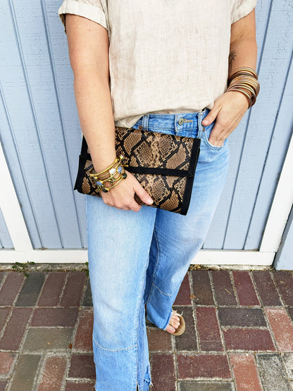 Beth Clutch- Brown Python