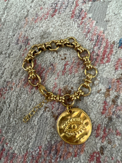 Evil Eye Coin Bracelet **SOLD SEPARATE**