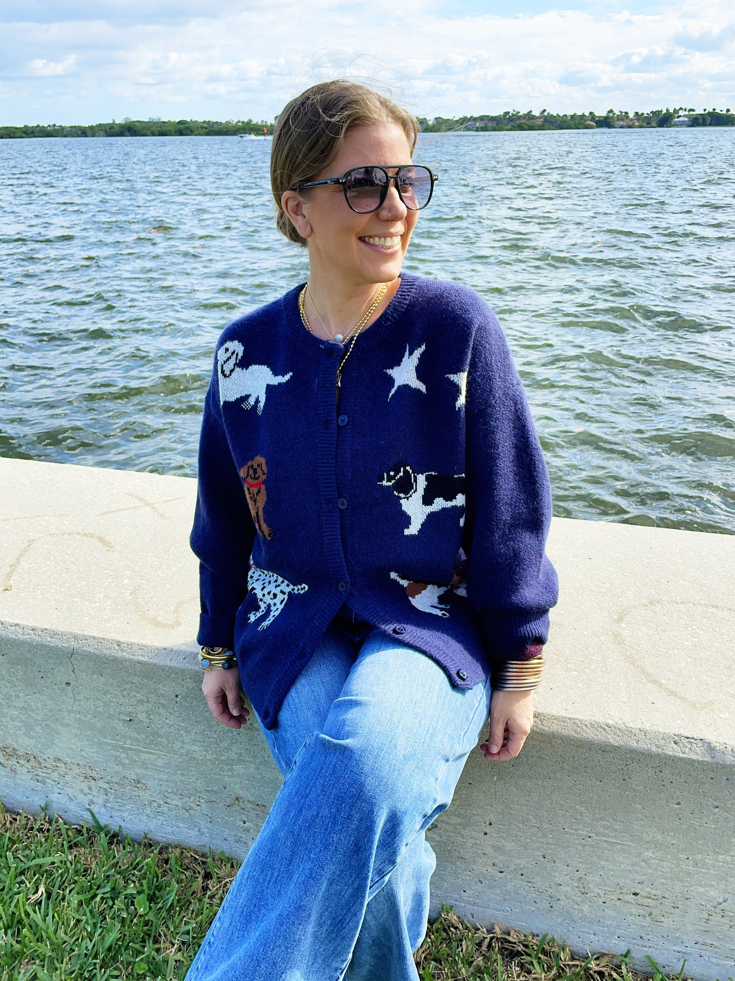 Dog Knit Sweater Cardigan