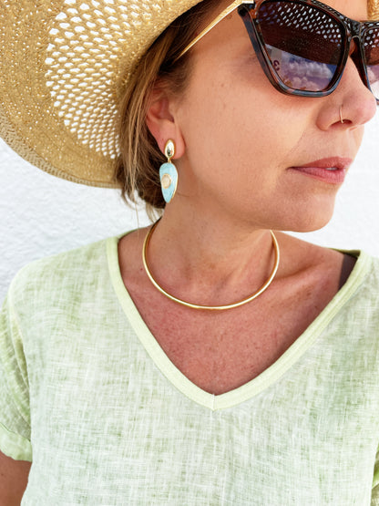 Turq Drop Cuff Necklace