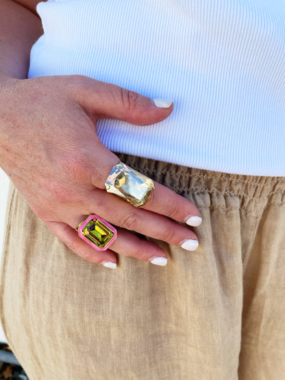 Big Dakota Pink & Green Ring