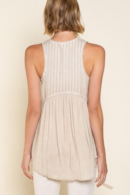Simple But Unique Babydoll Knit Tank Top * Online only-ships from warehouse