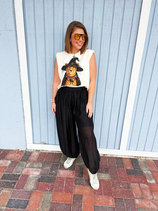 Sheer Pants w/ Built in Shorts BLACK (and belt)