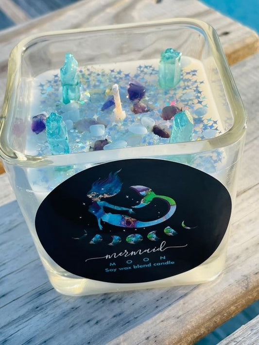 Mermaid Moon Goddess Candle