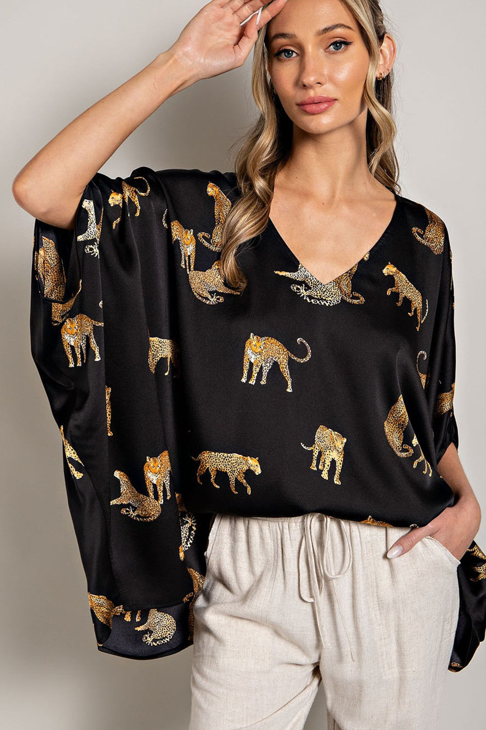 Leopard Dolman Blouse