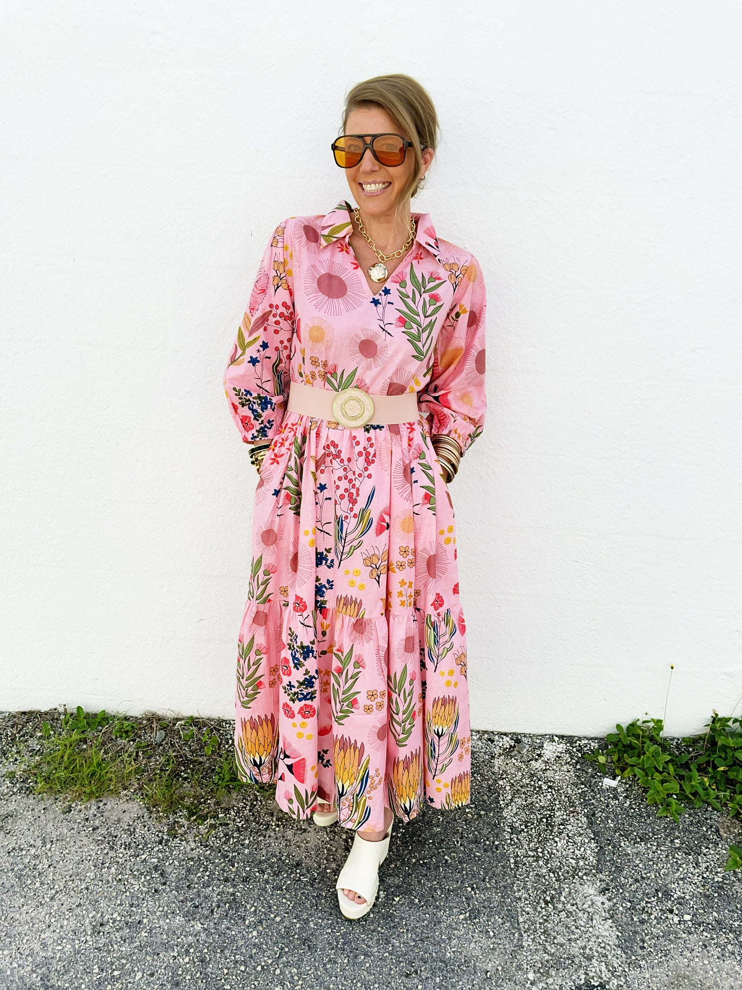 Alister Pink Belted Dress