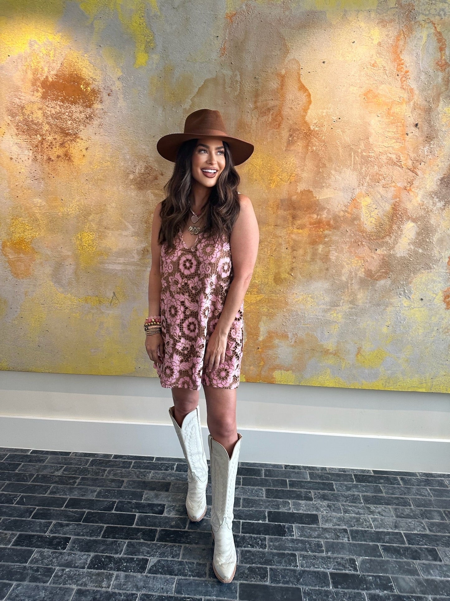 Lola Mini Dress -Golden Rose