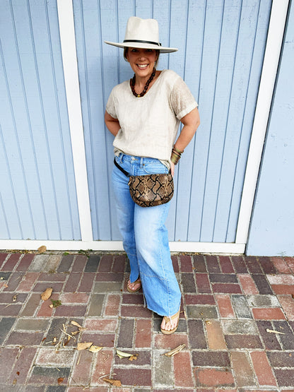 Taylor Convertible Crossbody- Chocolate Vegan Leather