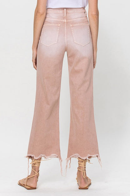 90's Vintage Crop Flare Jeans Light Rose- *Online only