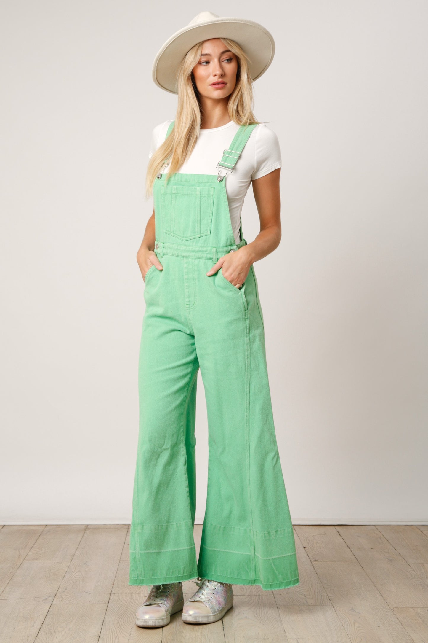 Washed Denim Overalls