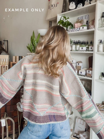 One of a Kind- Vintage Kantha Patchwork Bomber - Green