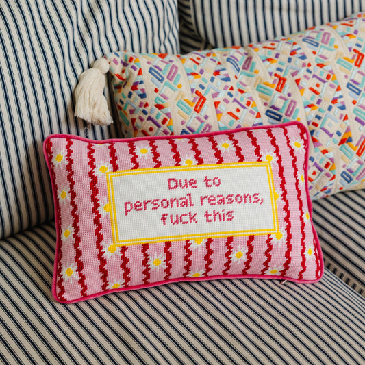 F This Needlepoint Pillow