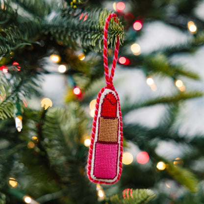 Needlepoint Icon Ornament - Lipstick