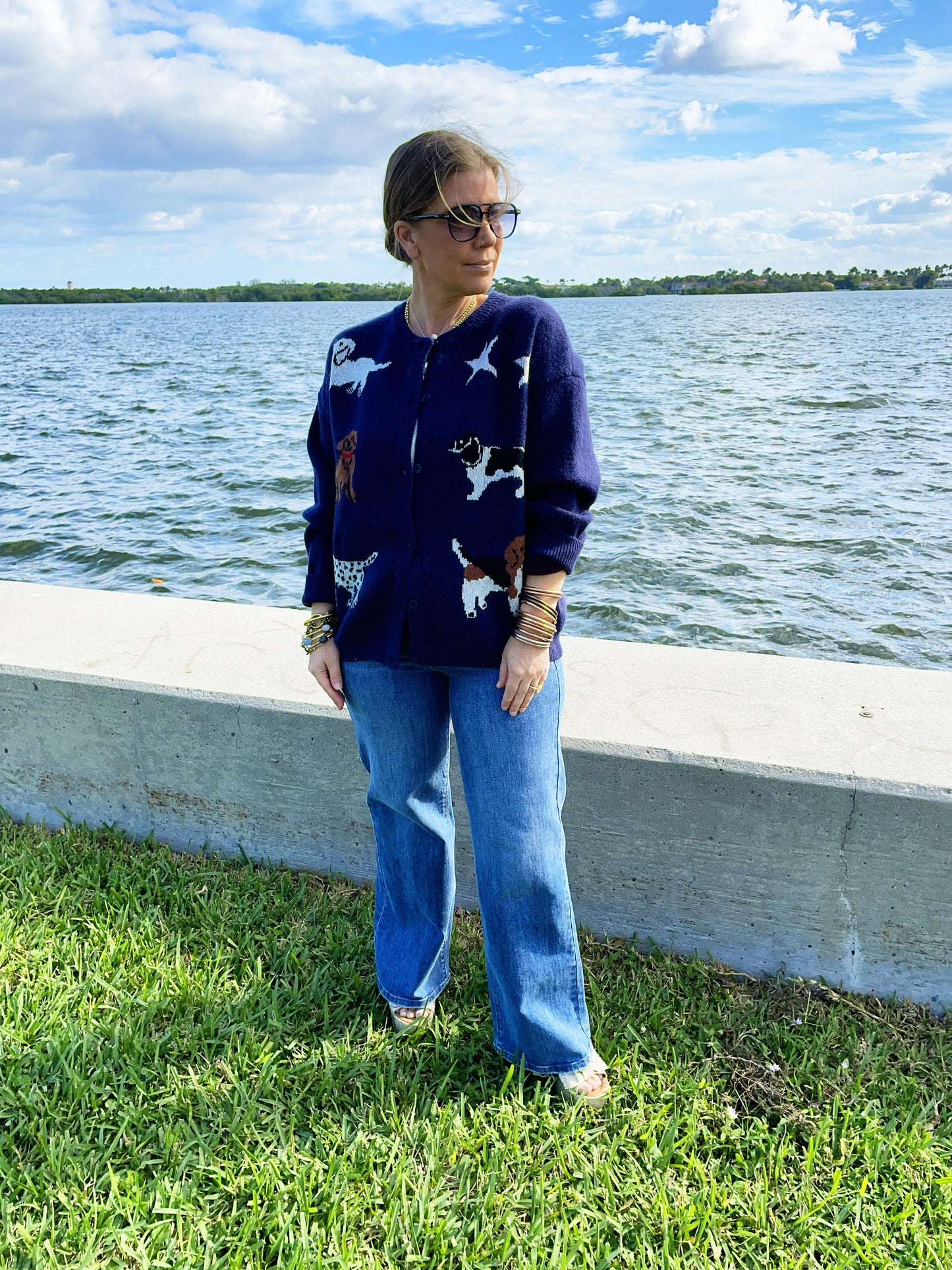 Dog Knit Sweater Cardigan