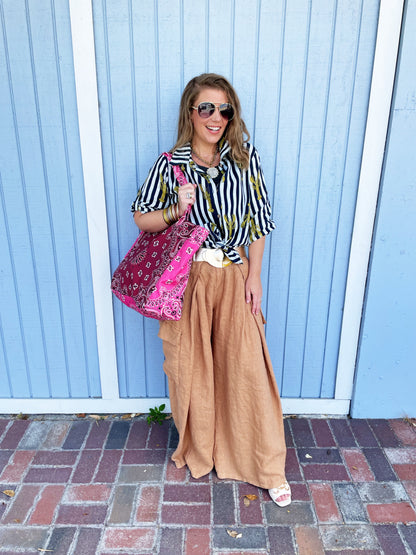 Bailey Bandana Tote Burgundy/Pink