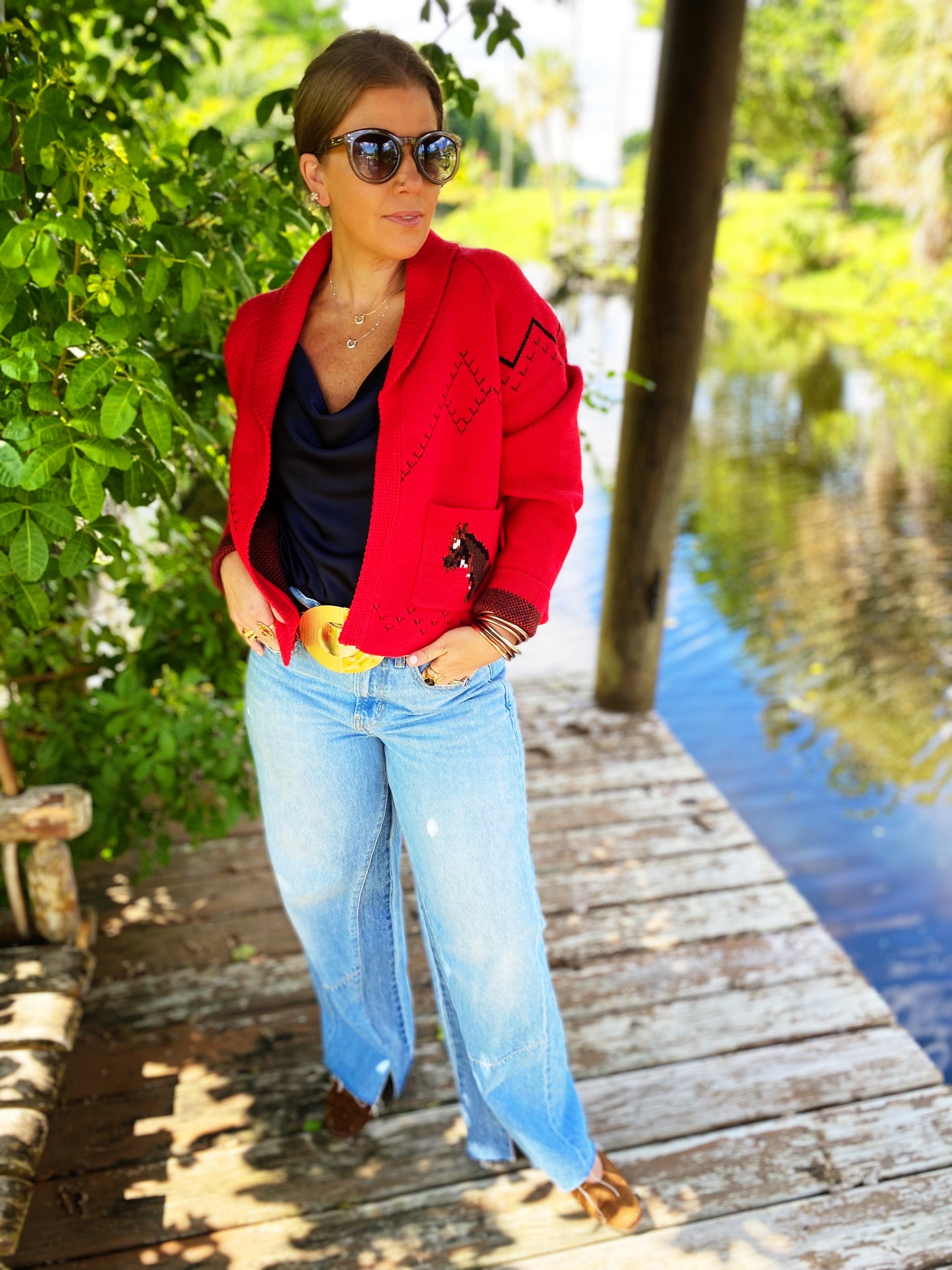 Giddyup Sweater in Red