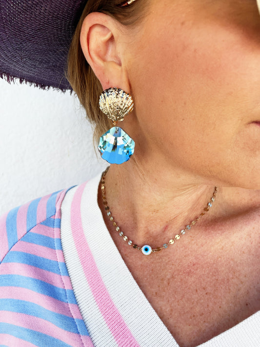 Ariel Earring in Aqua