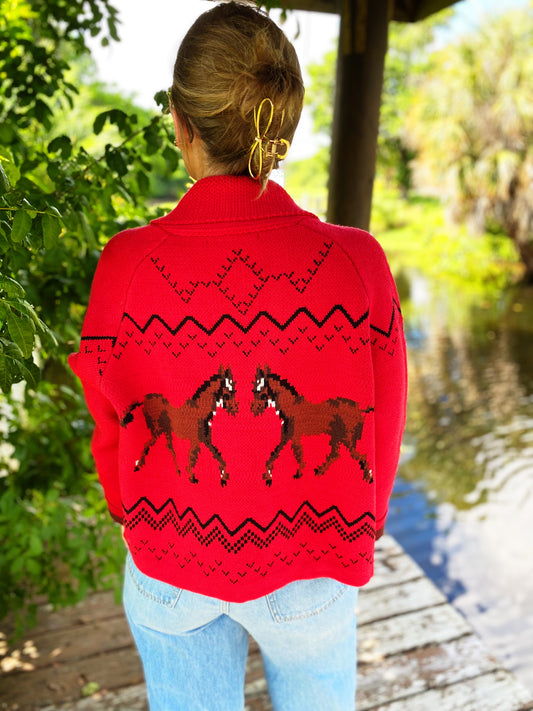 Giddyup Sweater in Red