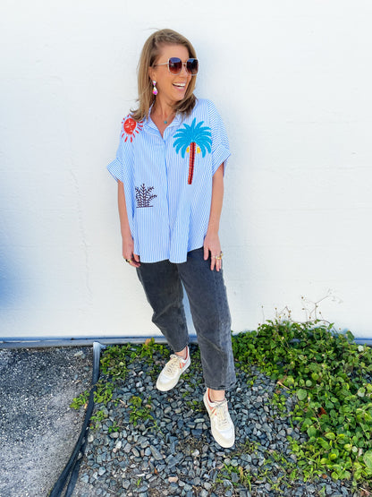 Ericka Top- Light Blue