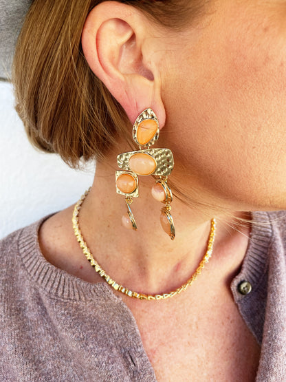 Rocco Earrings Peach *FINAL SALE