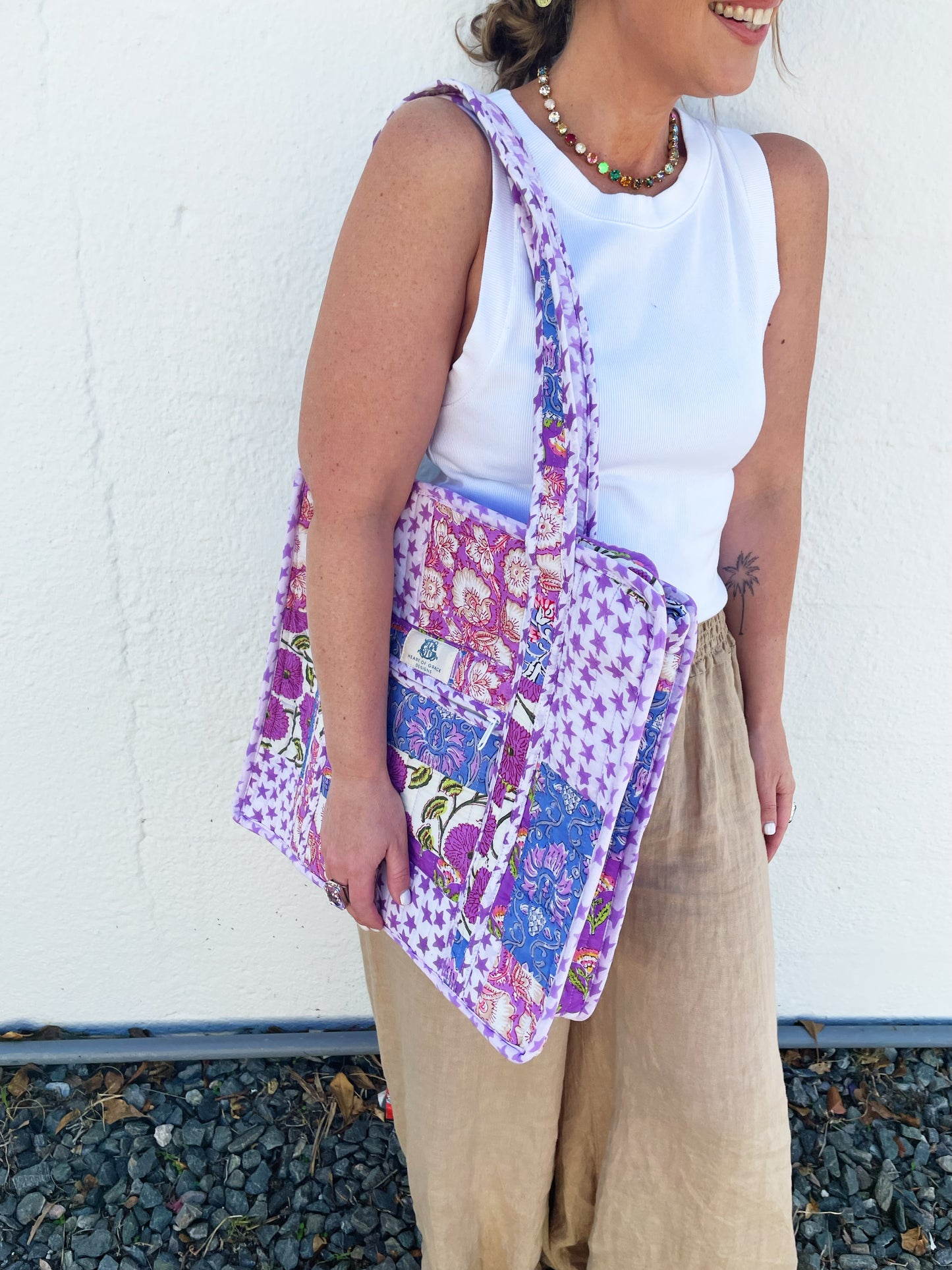 Bebe Purple Tote Bag