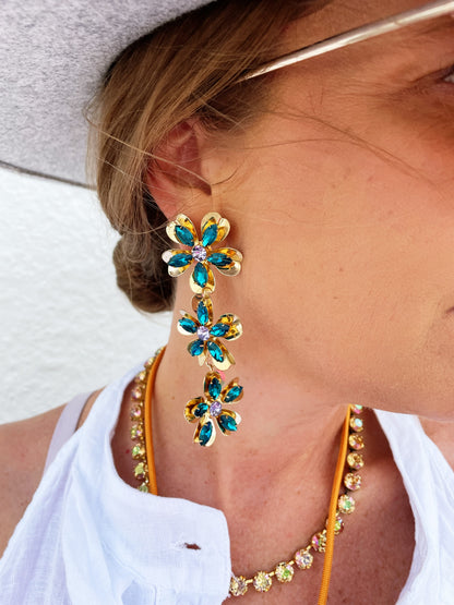 Triple Flower Earring