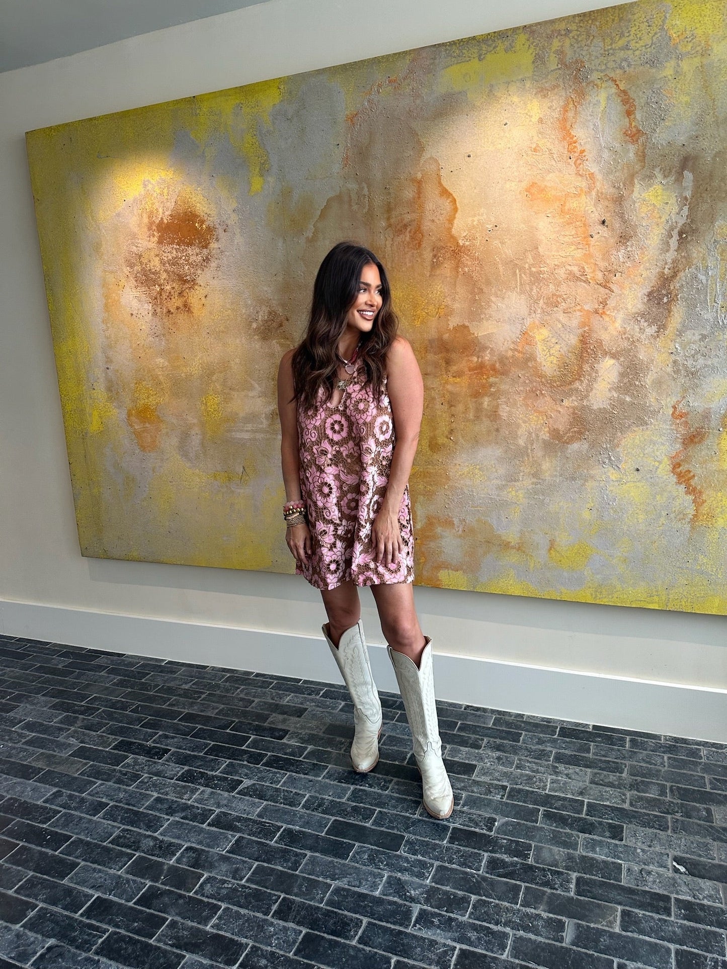 Lola Mini Dress -Golden Rose