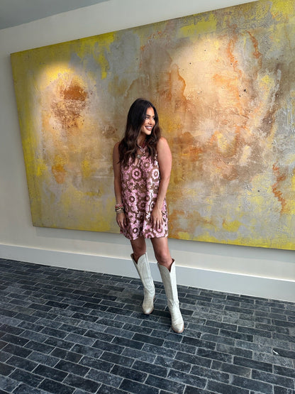 Lola Mini Dress -Golden Rose