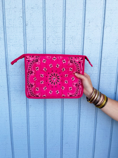 Beau Bandana Pouch Hot Pink